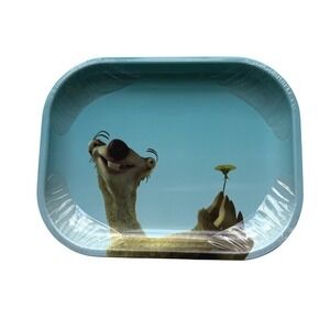 NEW Ice Age Sid the Sloth Metal Rolling Tray Last Dandelion Scene Blue Gold